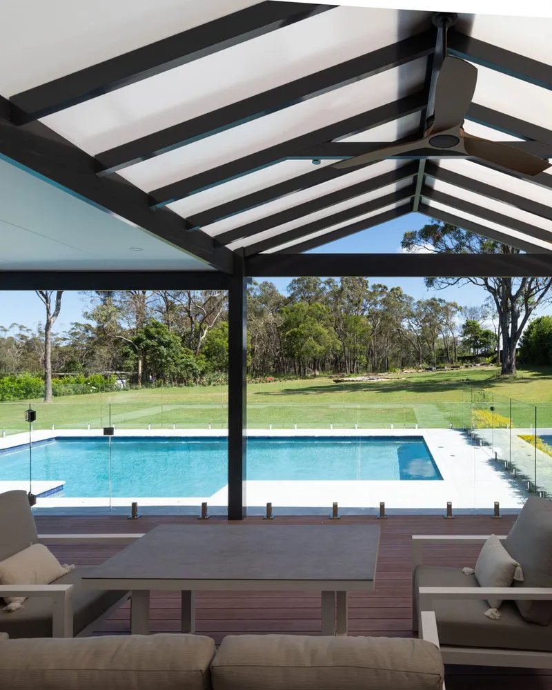 Combination pergola and outdoor kitchen on acreage, Annangrove