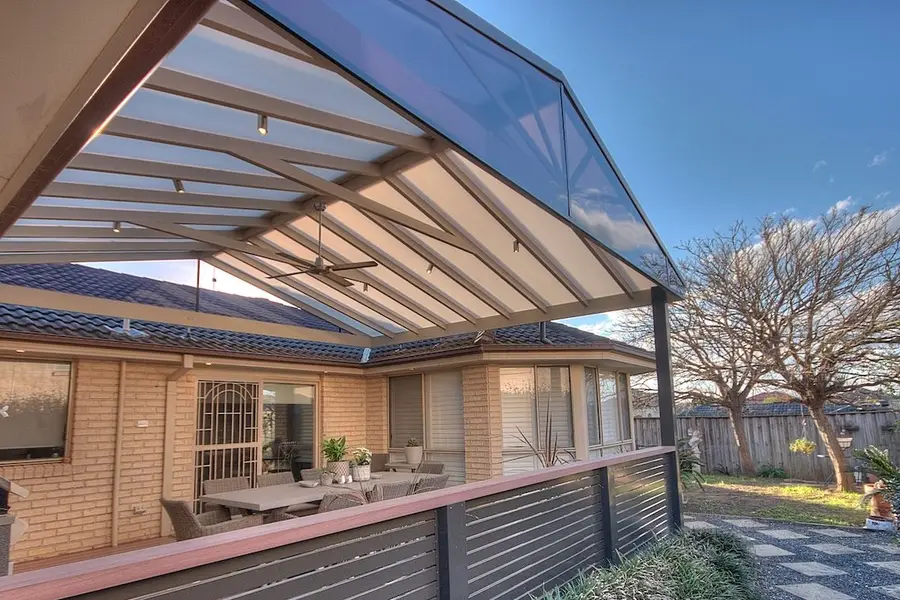 Polycarbonate pergola over the revamped deck, Beaumont Hills